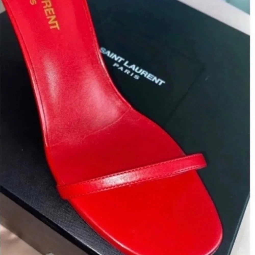 Saint Laurent Black and Red Heels 37.5 - Picture 5 of 7